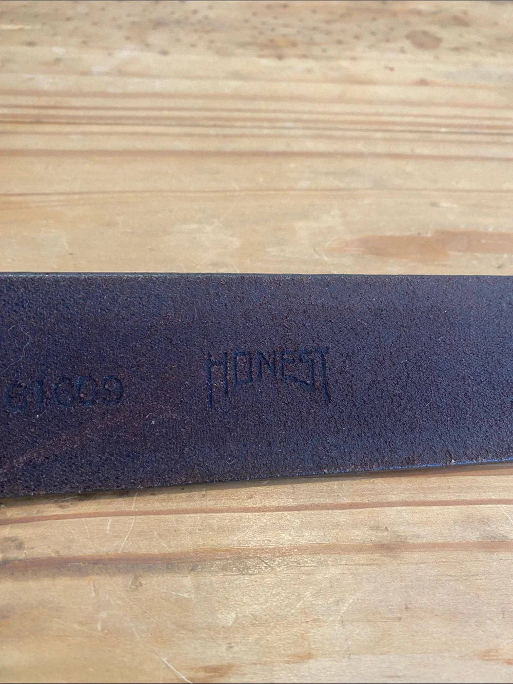 The Honest Company Dark Brown Triple-Prong Leather Belt with Brass Buckles